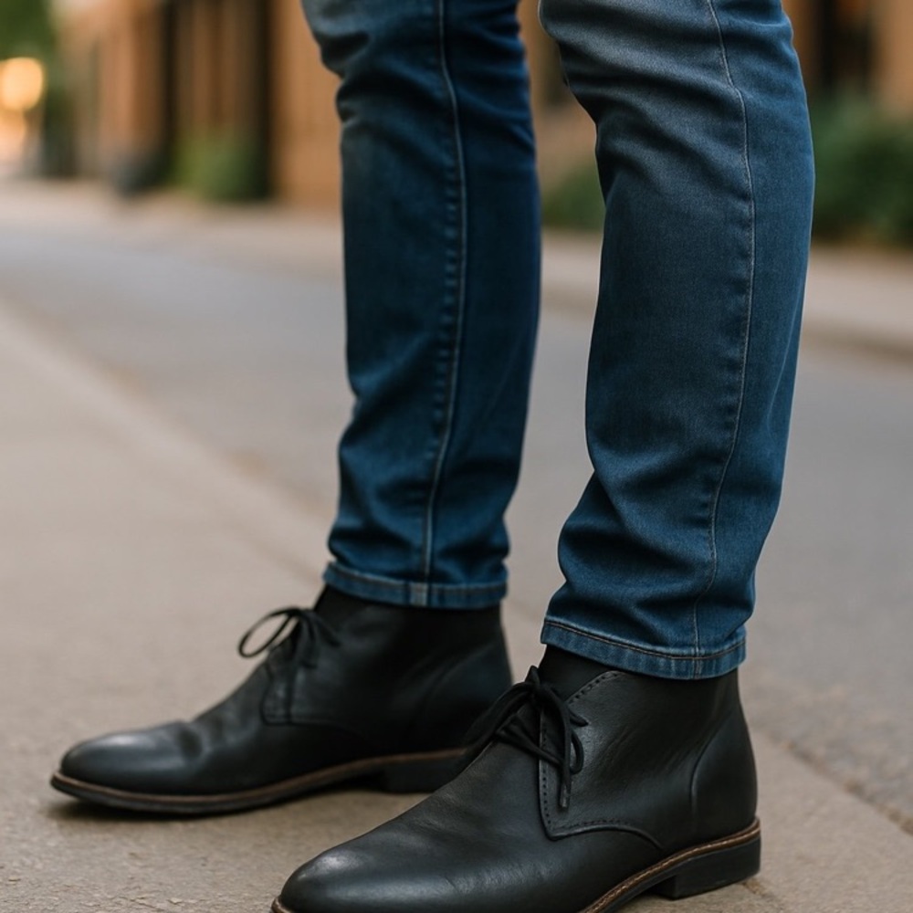 John Varvatos Star USA Black Leather “Hipster” chukka boots Sz 11M